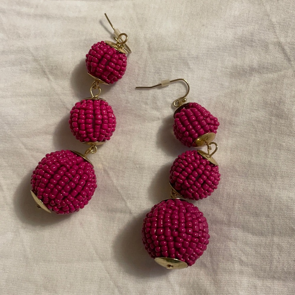 Pink beaded earrings
